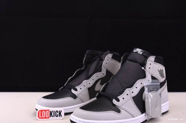 Rep MAX High 1 Retro White 555088-035 Black Jordan Light Grey Smoke Air 0704